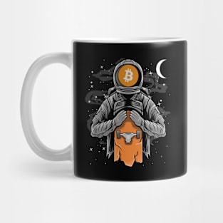 Astronaut Skate BitCoin BTC To The Moon Crypto Token Cryptocurrency Wallet Birthday Gift For Men Women Kids Mug